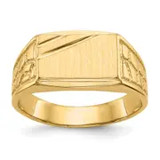 14K Yellow Gold 8.5x13.0mm Open Back Men's Signet Ring