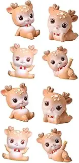 BESPORTBLE 8 Pcs Little Cute Deer Ornament Deer Sculpture Car Dashboard Animals Fairy Garden Crafts Miniature Deer Figures Cars Toy Elk Decor Children Animal Toys Brown Resin