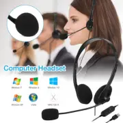Adjustable USB Wired Headset Stereo Headphones with Mic for PC Laptop Chat Call
