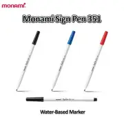12pcs MONAMI Sign Pen 351 Water based 0.7mm Fiber Tip Ink Marker Black Blue Red