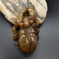 在飛比找Yahoo!奇摩拍賣優惠-【漢雅古美術】 和闐白玉甲蟲 和闐白玉 和闐玉 白玉 玉石 