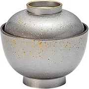 Heat Resistant 3.8 inch Kyo-style Bowl with Gold Sand Silver | Simmering Bowl [ 4.4 x 4.1 inches (11.1 x 10.3 cm) (360cc)]