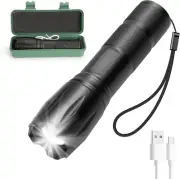 Torch - 10W Powerful LED Flashlight with Adjustable Focus, USB Rechargeable Hand