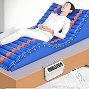 Anti-Decubitus Inflatable Cushion, Automatic Turning Over Alternating Pressure Mattress with Removable Stomata, Left and Right Turning and Automatic Back/Leg Lifting, Adjustable Sleep Mode