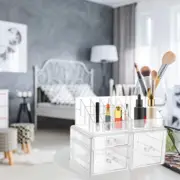 Drawer Type Cosmetic Storage Box Makeup Organizer Countertop Drawers