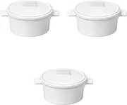 Set of 3 White Cocotte S [ 13 x 10 x 6.5 cm (150cc)] | Ceramic Gratin Dish (Setomonohonpo)