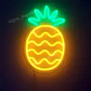 Pineapple Fruit Acrylic Neon Lamp Sign 14"x6" Light Glass Gift Artwork EX