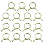 15Pcs Double Wire Spring Hose Clamps, 18mm Tube Clips, Color Zinc