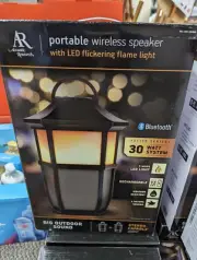 Acoustic Research Portable Outdoor Wireless & Bluetooth Speaker W/LEDFlame Light