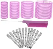 VICASKY 1 Set Curling Iron Set Hair Curler Hot Rollers for Fine Hair Heat Rollers for Hair Electric Rollers Heatless Curls for Short Hair Self Grip Hair Rollers Bangs Curler Plastic Purple