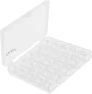 25 Pcs Transparent Plastic Sewing Machine Bobbins with Bobbin Case Compatible fo