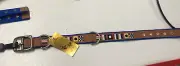 ZEP-PRO leather pet collar with Nautical Flags LARGE
