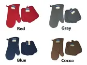 Home Collection Kitchen 3 Piece Set Potholders & Oven Mitt (Choose Your Color)