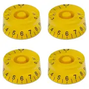 4x Guitar Bass Knobs Speed Volume Tone Control Knobs For Les Paul Guitar Yellow