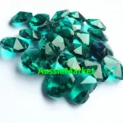 20 x octagon beads emerald green crystal glass chandelier parts 14mm 2 holes new