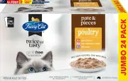 Grain Free Adult Twice as Tasty Wet Cat Food, Pate & Pieces Poultry Picks, 24X80