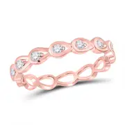 10k Rose Gold Round Diamond Stackable Band Ring 1/5 Cttw