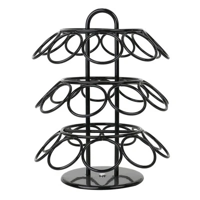Spins 360-Degrees Coffee Pod Holder Compatible for K Cups (27 Pods), Black A7D9
