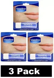 3 x VASELINE 4.8g LIP THERAPY ORIGINAL WITH PETROLEUM JELLY BRAND NEW