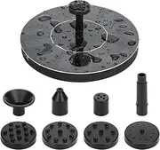 zolyet Solar Fountain Water Pump for Bird Bath Solar Powered Water Fountain Pump Panel with 6 Nozzles Portable Floating Pump for Garden Pond Pool Fish Tank Black