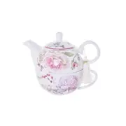 Gibson Gifts Roses & Dandelion Tea For One Teapot/Teacup Set w/ Box