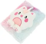 SECFOU Fluffy Plush Notebook for Daily Use Adorable Cartoon Cover Notepad for present for Students and Travelers Easy to Carry and Organize Work Cozy Winter Accessory