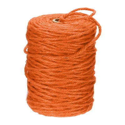 Natural Jute Twine String 328ft x 3mm Long Strong Ribbon Twine Rope Orange