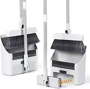 3-in-1 Long Handle Broom and Dustpan Set - Heavy-Duty Broom for Indoor and Outdoor Cleaning, Ideal for Home, Kitchen, and Bathroom Use