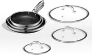 Hybrid Nonstick 6-Piece Fry Pan Set, 8, 10 and 12-Inch Frying Pans with Tempered