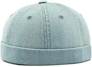 [Generic] 2025 Classic Vintage Brimless Dome Hats for Women Men Fashion Denim Docker Cap Casual Melon Cap Skull Caps Sailor Hat