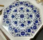 2' White Marble Table Top dining coffee side inlay Pietra Dura antique Decor s90
