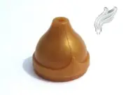 LEGO - Minifigure, Helmet - Persian w/ White Plume / Feather - Pearl Gold