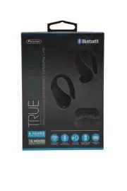 Sentry BT998 True Wireless Earhooks Earbuds with Portable Charging Case, Black