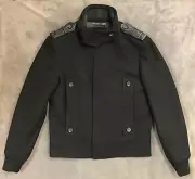 NEW CLASS ROBERTO CAVALLI BLACK WOOL BLEND BOMBER JACKET SZ US 38 EURO 46