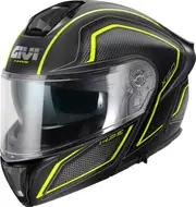 Givi X.50 Fiber Hologram, flip up helmet , color: Matt Black/Grey/Neon-Yellow , size: M (58)