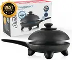 25cm DiamondForce Electric Skillet Non-Stick Mini Oven Frying Pan Black