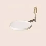 Wall-Mounted Folding Round Table Wooden Sofa Side Table Fold Down Coffee Table Tray Wall Mounting Floating Table Extender Shelf with Retractable Shelf for Bedroom Study Living Room Balcony(White)
