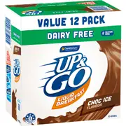 Up&Go Dairy Free Liquid Breakfast Choc Ice 250mL x 12 pack