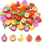 PPhtony Mini Erasers Pencil Erasers for Students Classroom School Learning Homework Reward Prize Gift Party Favor, 50PCS (Fruit)