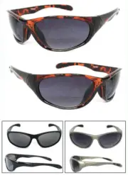 Bifocal Tinted Lens Sun Reader Reading Glasses Sunglasses Wrap UV Protect