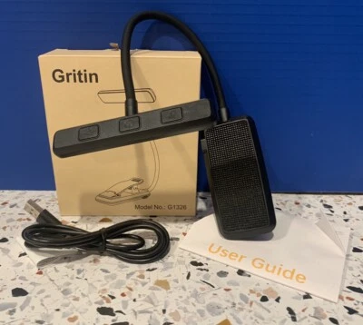 Gritin 19 LED-C Rechargeable Black Clip On Book Light