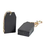 6x Slate Hanging Tags Small Garden Plant Chalkboard Gift Labels with String