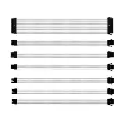 COOLER MASTER WHITE SLEEVED COLORED EXTENSION CABLE KIT, 30CM LENGTH, PVC SLEEVING, 16AWG