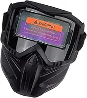 Darkening Welding Helmet | Welding Mask | Solar Powered Weldings Goggles | Auto-Darkening Abs Helmet with 1/1/1/2 Optical Filter and Sponge Padding for Comfort, Ideal for Weld, Repairs
