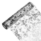 Silver Black Table Runner Roll 11.4" x 45Ft Sequin Foil Mesh Table Runner