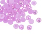 300pcs Flatback Pearls 10mm ABS Plastic Half Round Dome Pearls, Purple