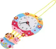 KOMBIUDA Handmade Toys Boys and Girls DIY Clock Craft Kit Cartoon Theme Education Toy Set