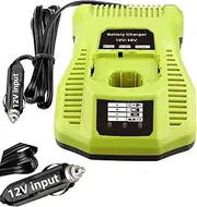 Car Charger for Ryobi 18V12V Battery, Replacement for Ryobi 18V12V Multi Voltage Rapid Batteries Charging Noise for Ryboi DIY Charger Adapter Portable Mini Fast Car Charger (Cigarette Light Plug)