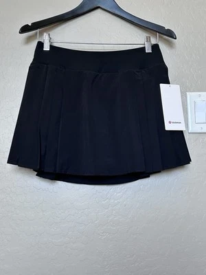 NWT Lululemon Side Pleat High Rise Tennis Skirt - Black - Size 4