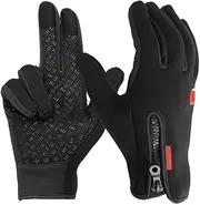 [Generic] Thermal Gloves - Cycling Gloves, Snow Gloves | Winter Gloves Women Anti-Slip Touchscreen Thermal Gloves for Men Women, Full Finger Gloves Windproof Sports Gloves for Driving Hiking Cycling/Black